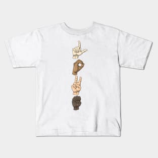 Love in Sign Language - vertical Kids T-Shirt